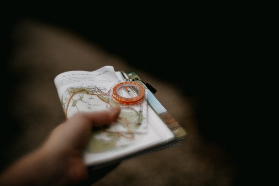 vintage magnifying glass on book